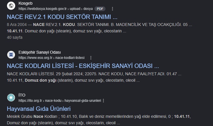 Don Yağı İşlenmemiş) İmalata Destek.